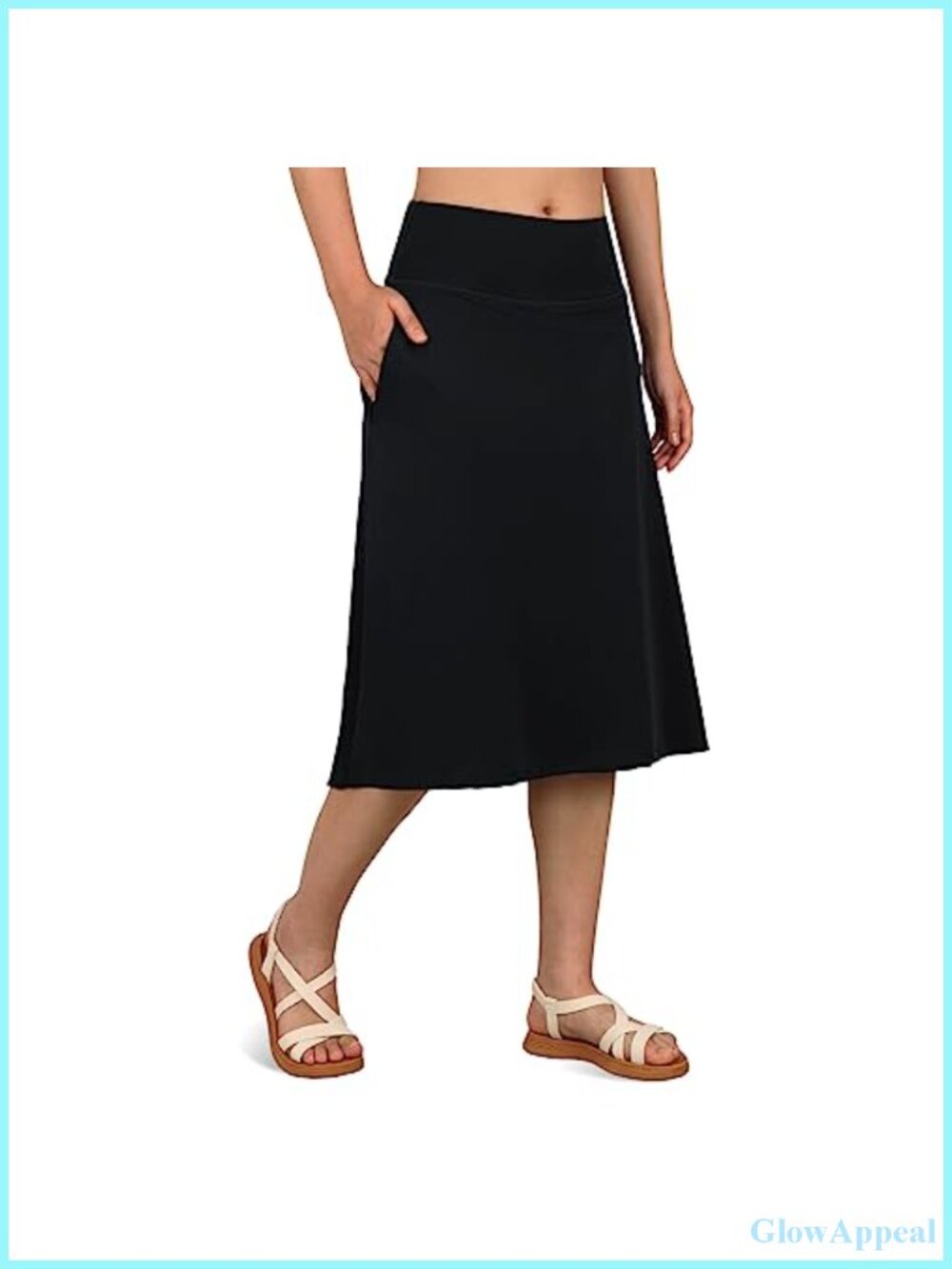 26" Midi Swim Skirt with Built-in Leggings Modest Swimwear with Pockets